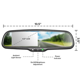 Master Tailgaters rear view mirror with 4.3-inch LCD display for reverse viewing