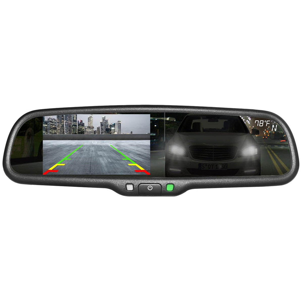 Master Tailgaters rear view mirror with bright 4.3 inch LCD for reversing.