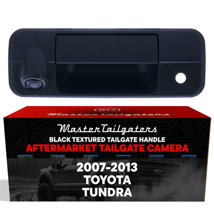 Master Tailgaters tailgate handle with camera installed for Tundra, improving reversing visibility