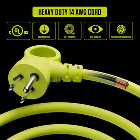 Masterplug safety overload breaker on the cord reel for circuit protection.