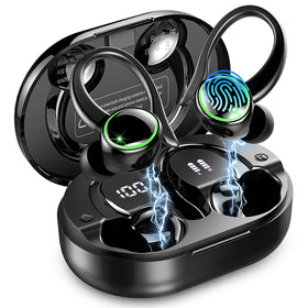 Matast 2026 earbuds with LED display showing battery status during workouts
