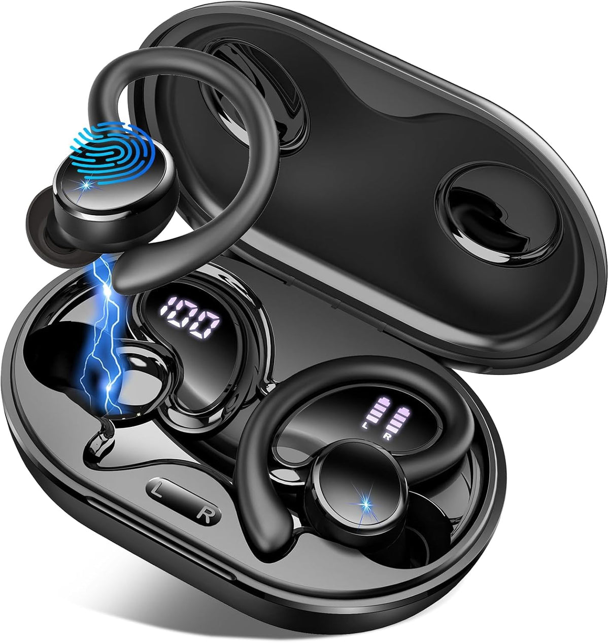 matast front packaging showing earbuds and case, clear product presentation and specs