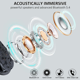 Matast wireless earbuds ENC mic for crystal-clear calls in noisy environments.