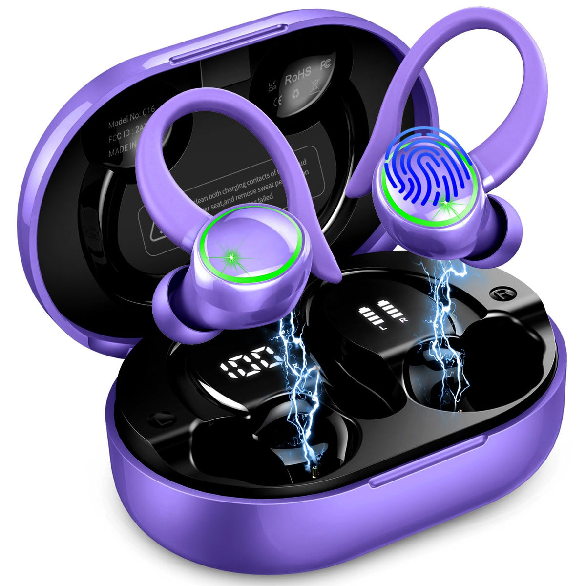 Matast wireless earbuds with graphene 14mm drivers delivering powerful bass for workouts