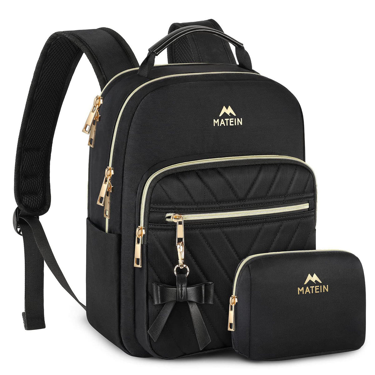 MATEIN mini-backpack-women-front-view highlights waterproof exterior for everyday use.