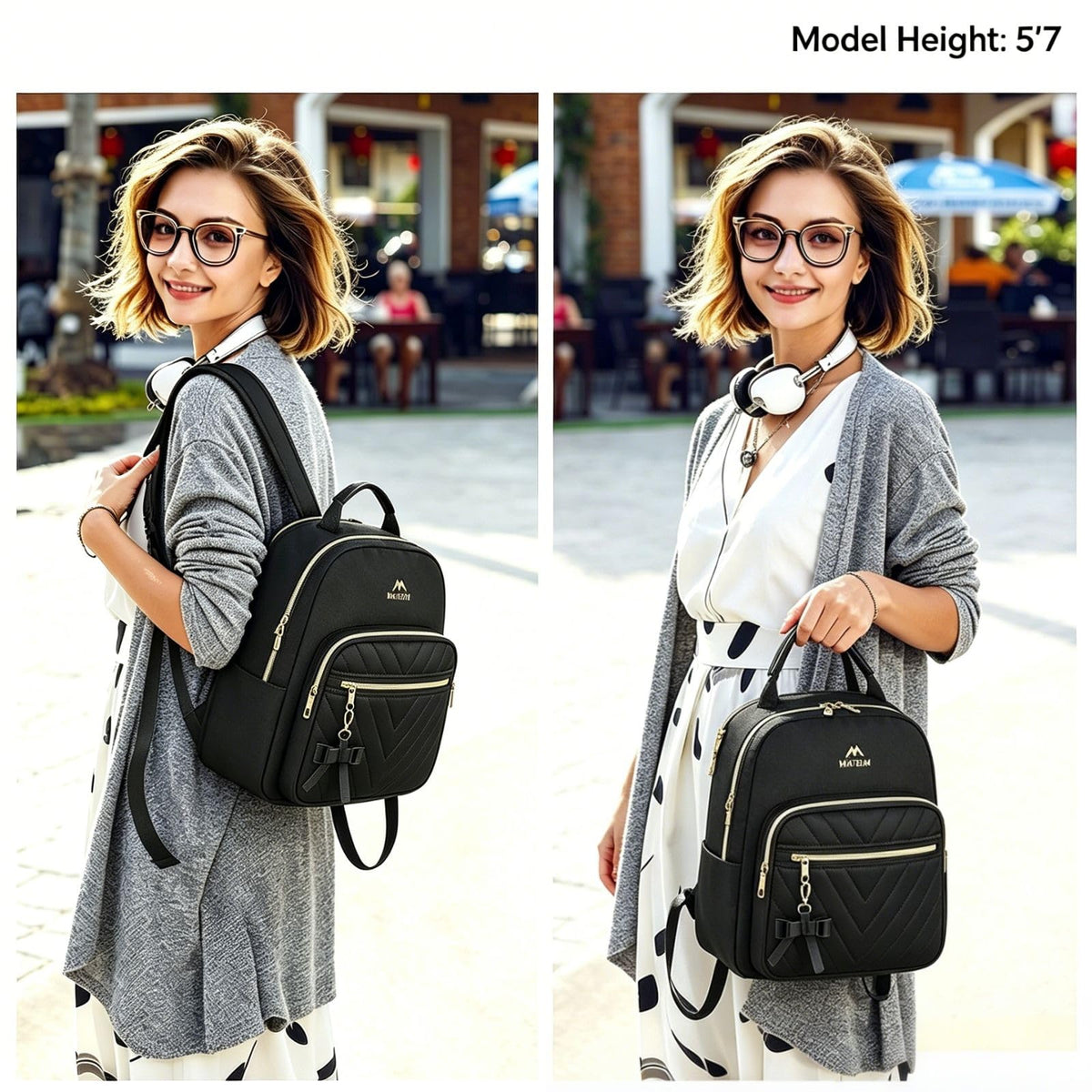 MATEIN mini-backpack-women-waterproof-material helps keep contents dry in light rain.