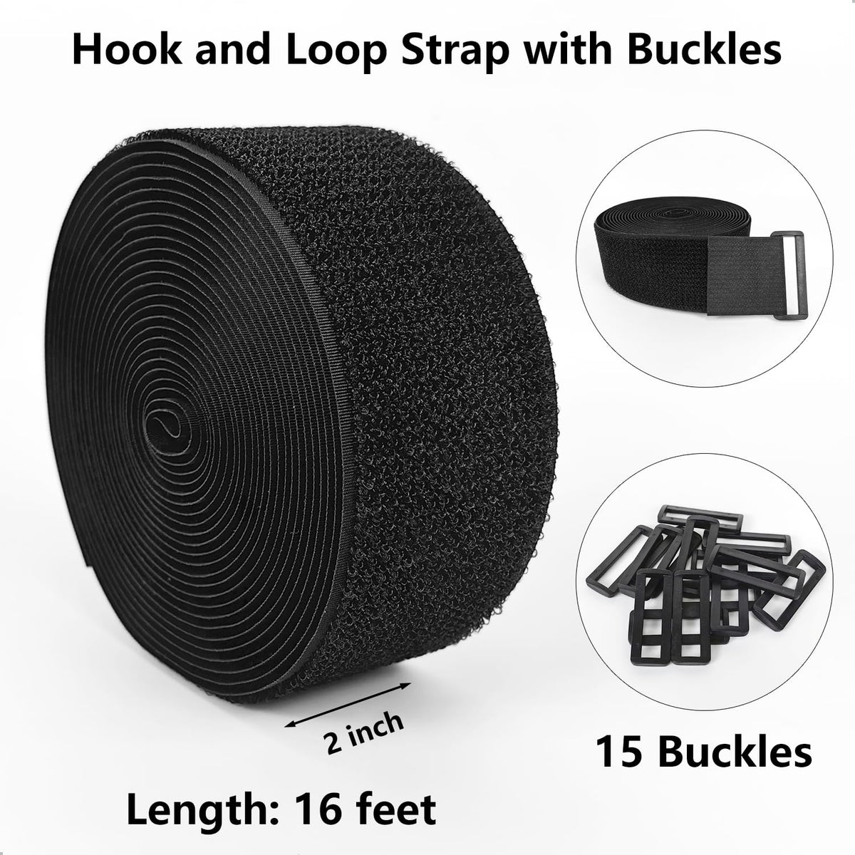 Matenf custom cinch buckles enabling quick securing and tidy bundles
