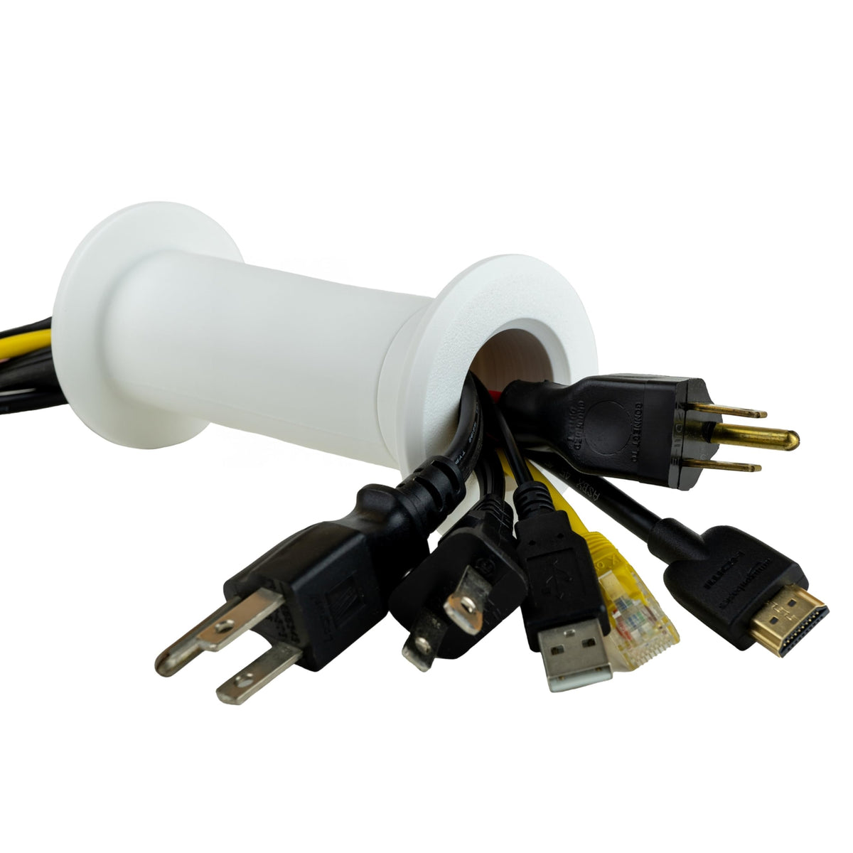 Matterform Cable Port exterior view shows a clean, paintable finish blending with walls.
