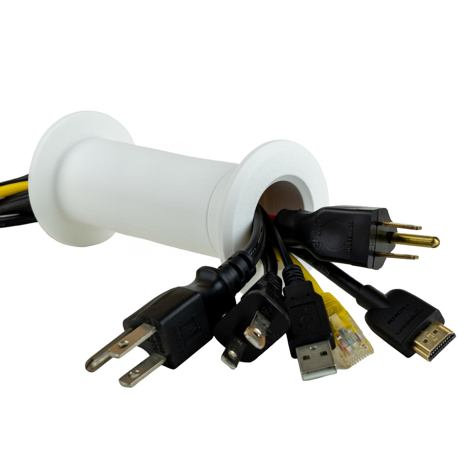 Matterform Cable Port exterior view shows a clean, paintable finish blending with walls.