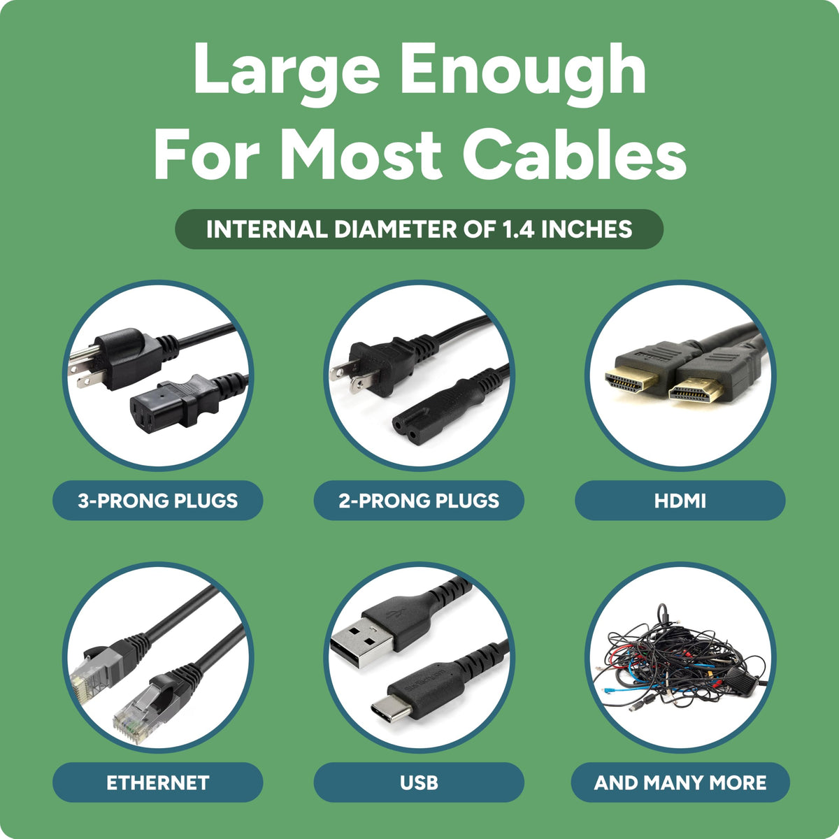 Matterform Cable Port universal-compatibility supports power, HDMI, ethernet, and more.