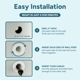 Matterform Cable Port paint-ready finish ready to match decor.