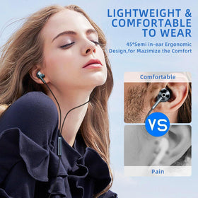 MAXAUX USB-C Earbuds volume control for on-the-go audio adjustments.