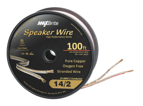 MaxBrite spool front view showing clear jacket and red stripe for fast installation