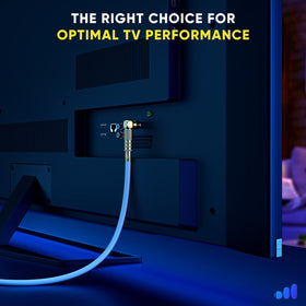 Maximm connected to wall plate demonstrating tidy TV or modem hookup benefit
