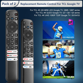 Two remotes pack Maxitoc RC813 for TCL Google TV convenience