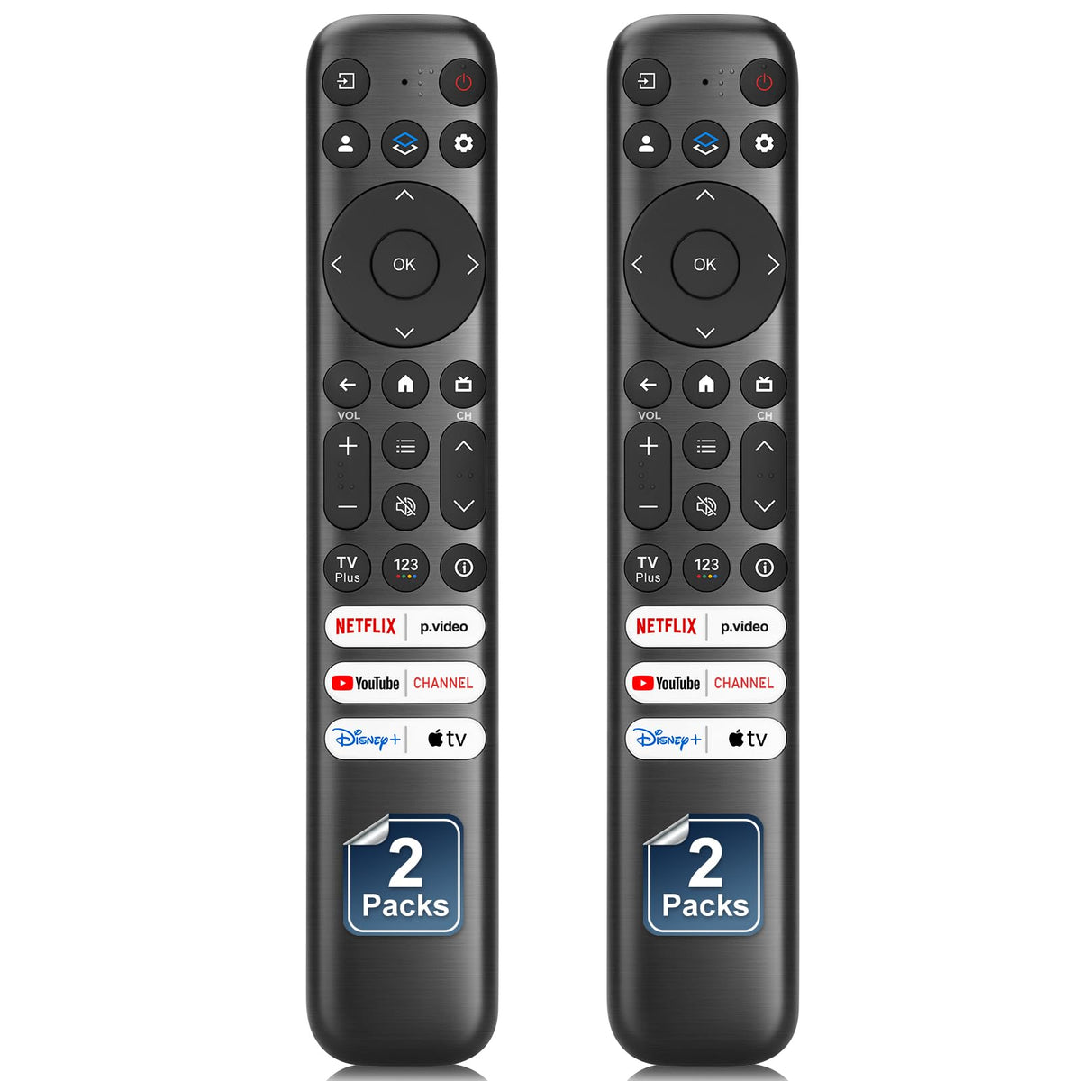 Maxitoc RC813 remote front view showing TCL Google TV compatibility