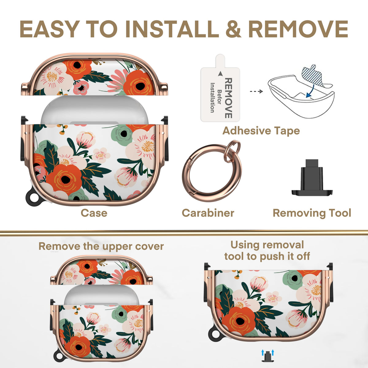 Maxjoy AirPods 4 Case carabiner for easy bag or belt carry.