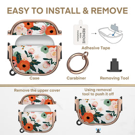 Maxjoy AirPods 4 Case carabiner for easy bag or belt carry.