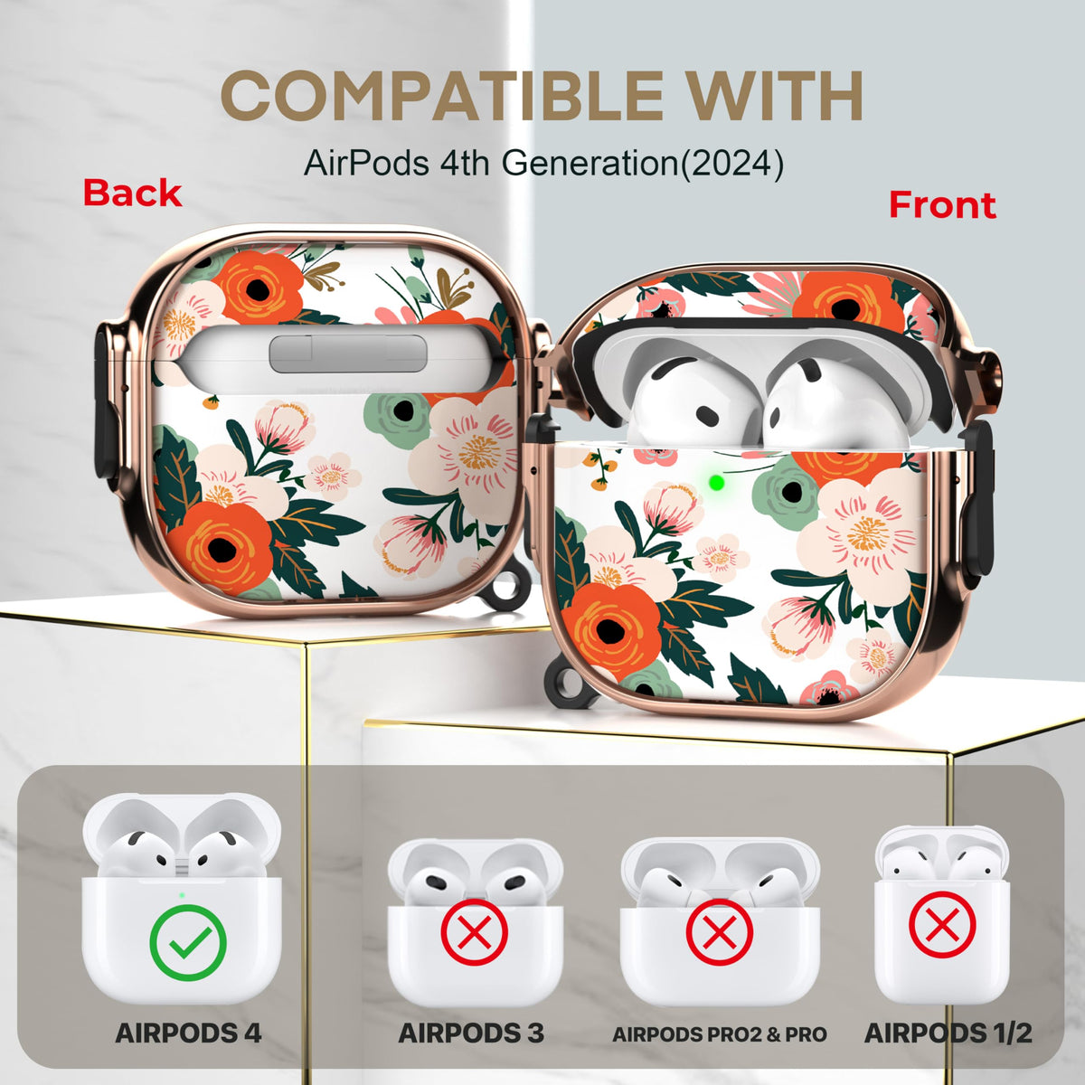 Maxjoy AirPods 4 Case double secure lock keeps the lid connected.