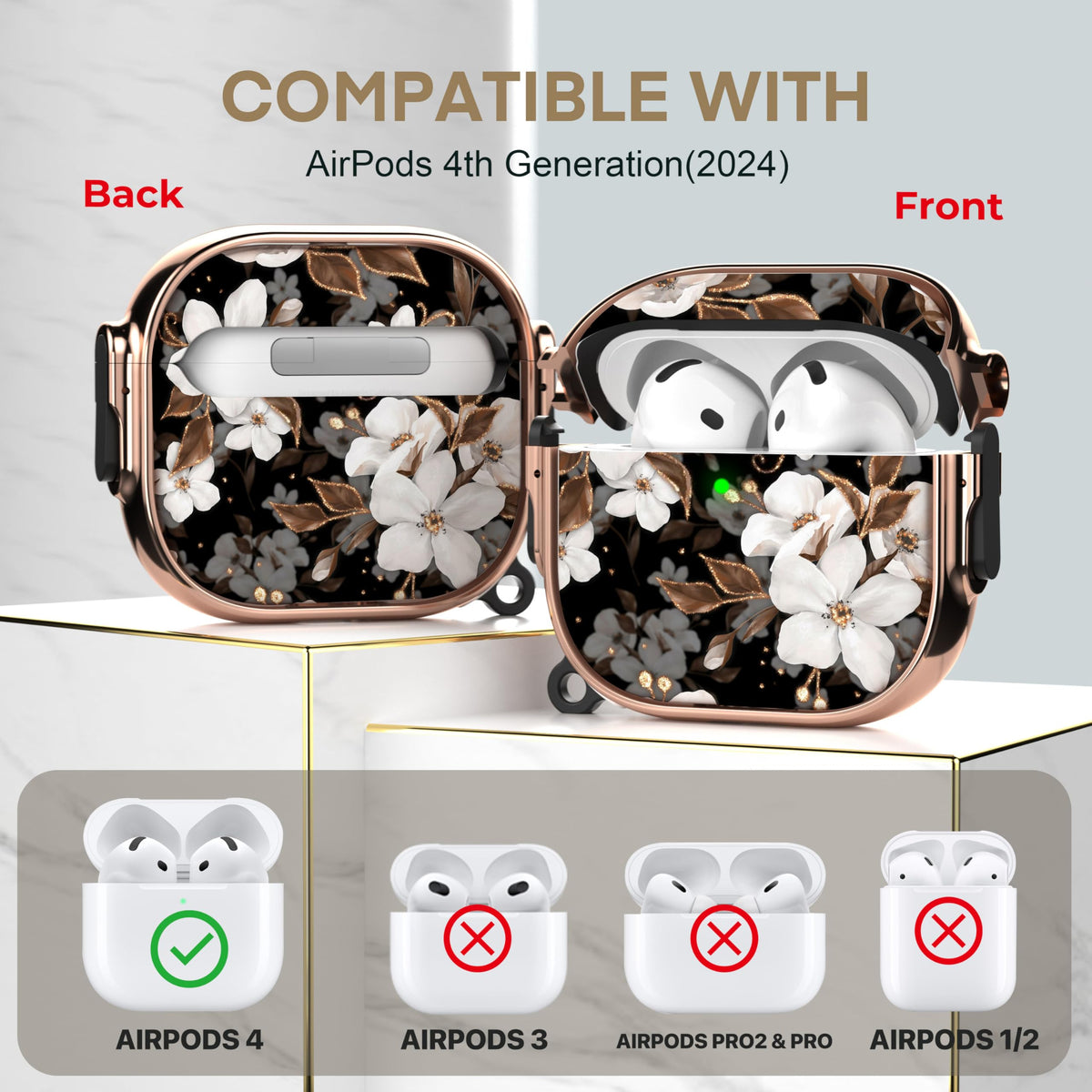 Maxjoy AirPods 4 case lock clip offers secure double-lock design.