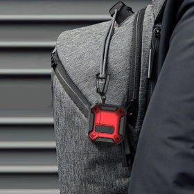 Maxjoy AirPods 4 case with lock, red camo, cleaning kit included
