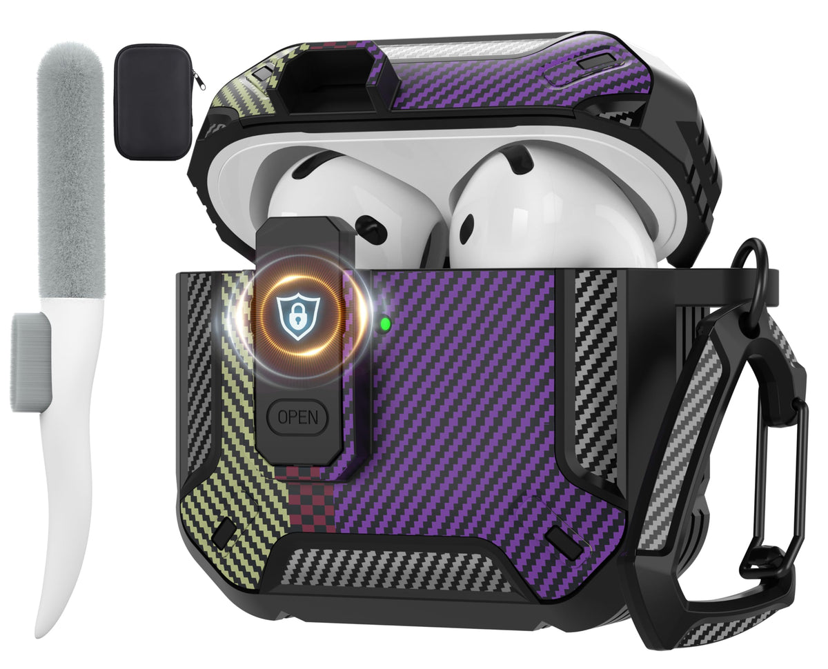 Maxjoy AirPods 4 case with lock front view protects against scratches while staying stylish