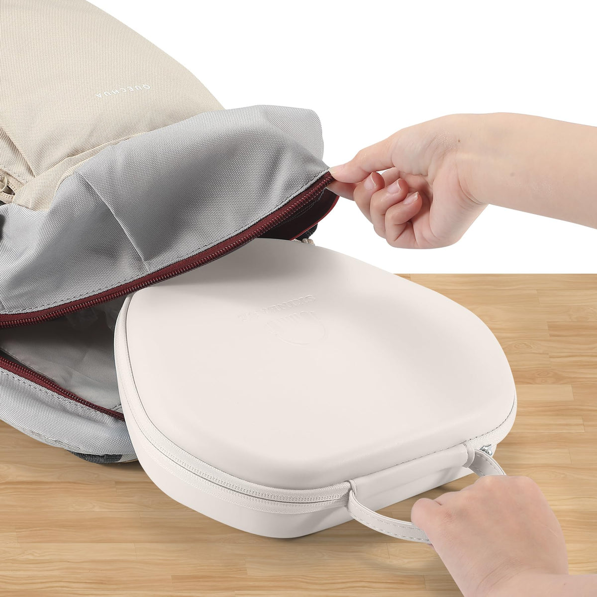 Maxjoy AirPods Max case keeps gear organized with secure accessory pocket.