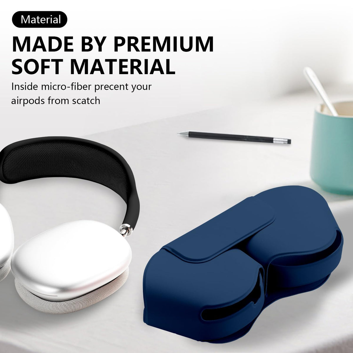 Maxjoy AirPods Max case has a precise charging port opening for easy charging.