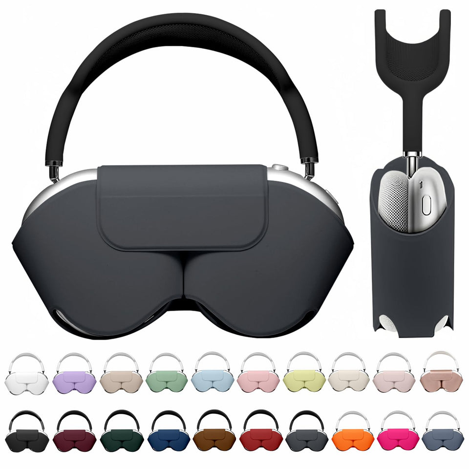 Maxjoy AirPods Max smart case in dark gray protects against bumps and scratches.