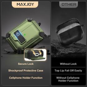 Maxjoy AirPods Pro Case 2 Army Green magnets support MagSafe charging