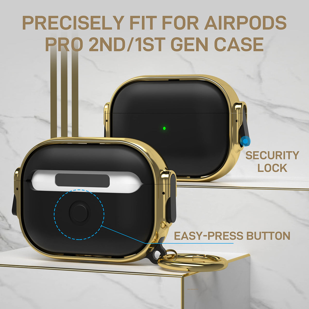 Maxjoy AirPods Pro 2 case with carabiner keeps it attached