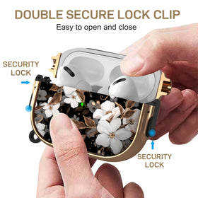 Maxjoy AirPods Pro 2 case carabiner-keychain for easy bag attachment.