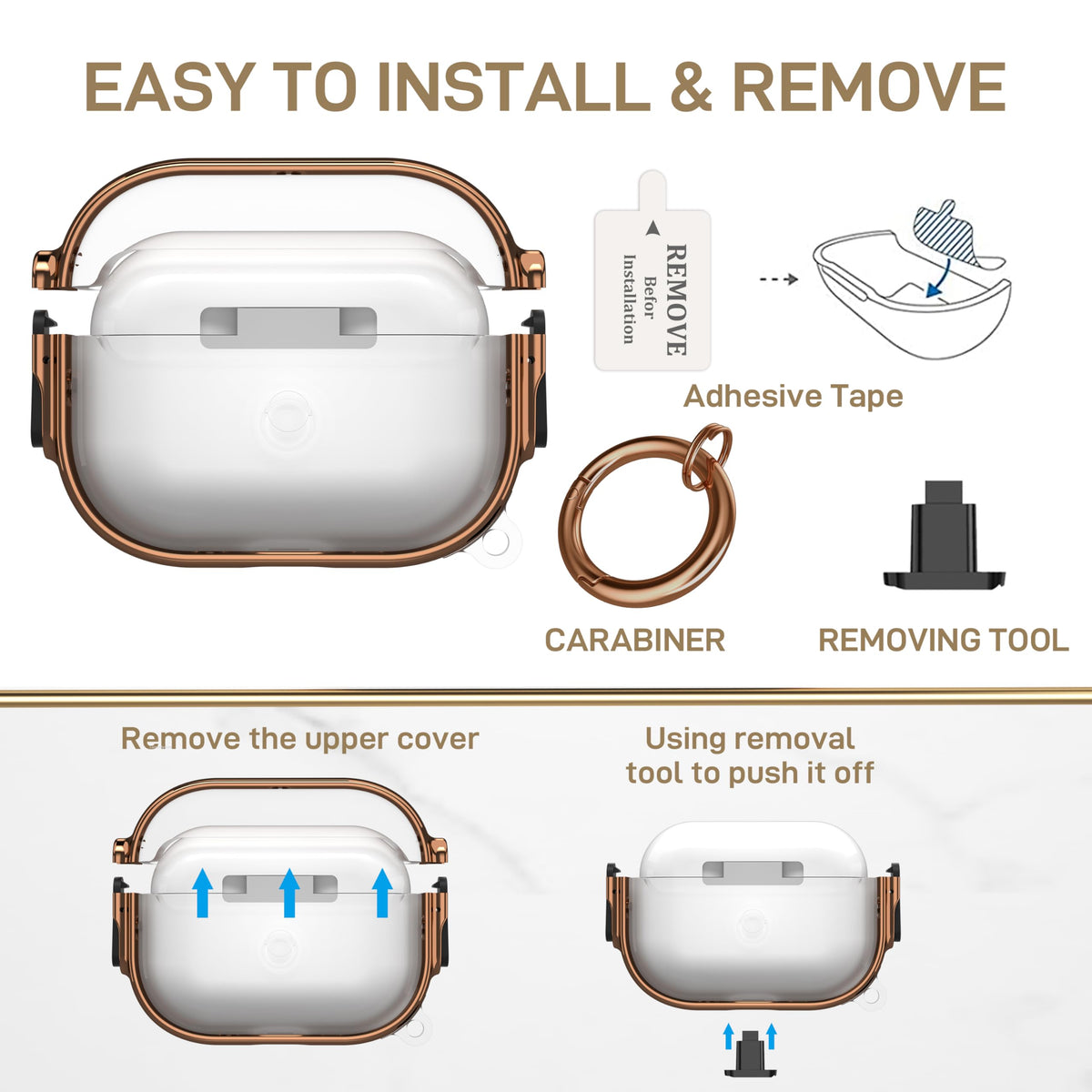 Maxjoy AirPods Pro 2 case provides charging-port access with case on.