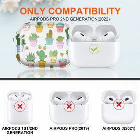Maxjoy AirPods Pro 2 case in clear design showing the print while protecting.