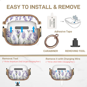 Maxjoy AirPods Pro 2 case with carabiner for attachment to bag or belt.