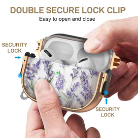 Maxjoy AirPods Pro 2 case lock clip demonstrates double-security for easy use.