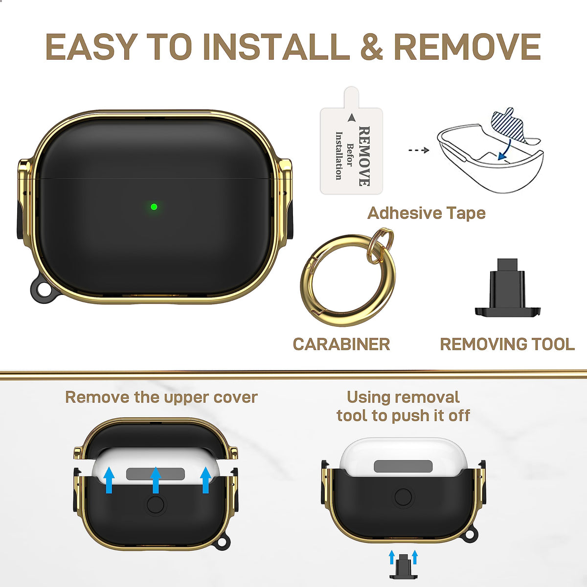 Maxjoy AirPods Pro 2 case includes removal tool for easy handling