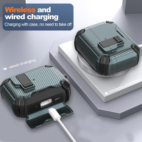 Maxjoy AirPods Pro 3 case with built-in bracket doubles as a hands-free stand.