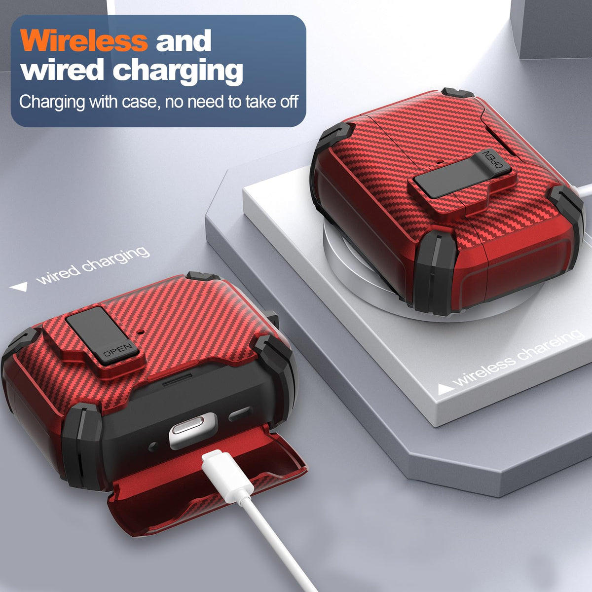 Maxjoy AirPods Pro 3 case with built-in bracket doubles as a stand