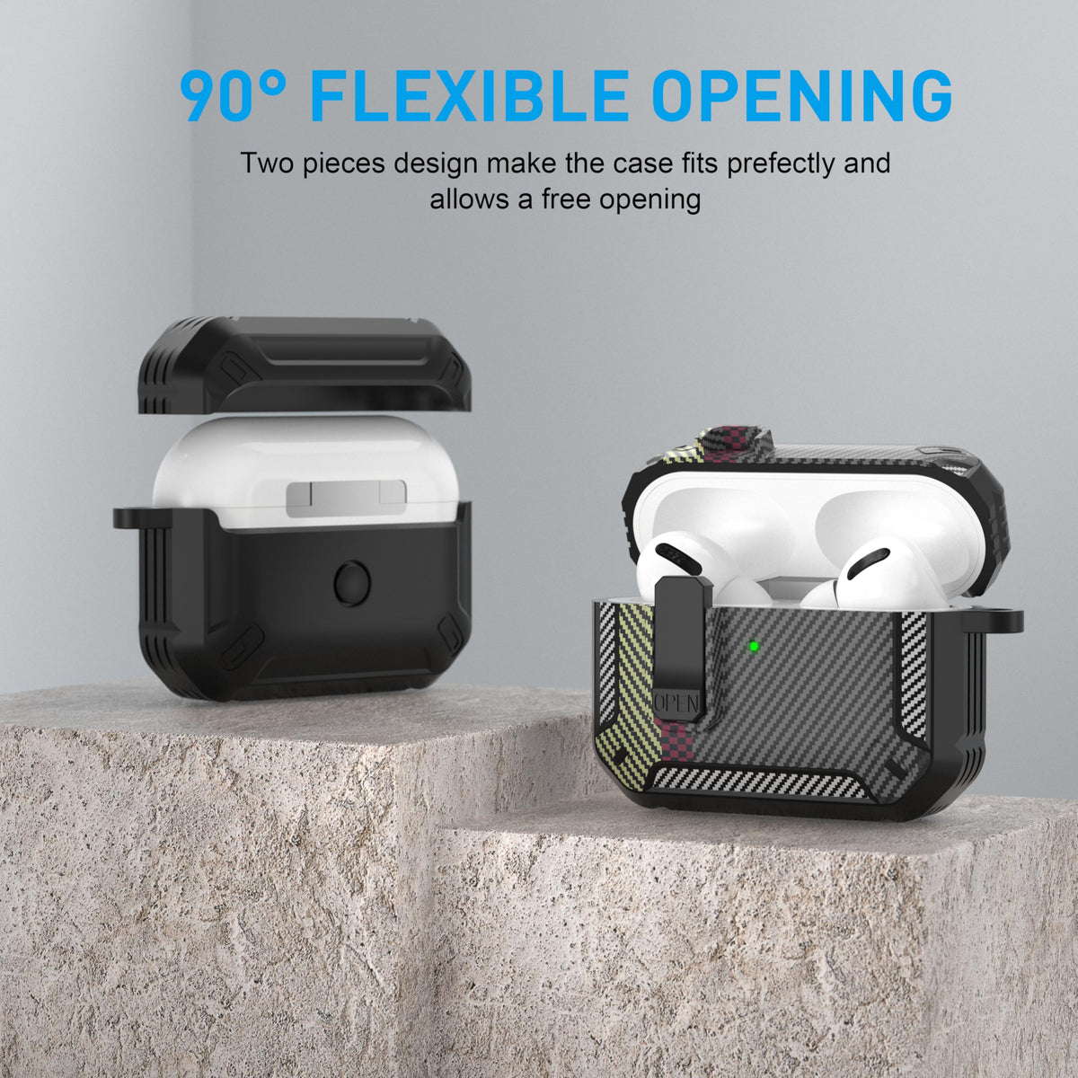 Maxjoy AirPods Pro 3 carbon fiber gray cleaning kit aids maintenance.