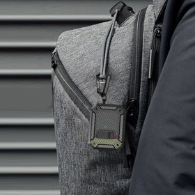 Maxjoy AirPods Pro 3 case with secure lock in carbon fiber gray, enhances protection.