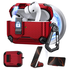 Maxjoy AirPods Pro 3 case with automatic lock for secure lid closure and quick access