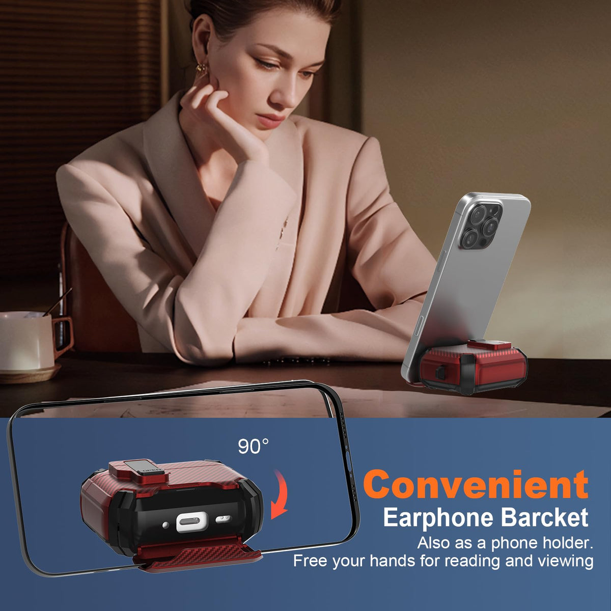 Maxjoy AirPods Pro 3 case with keychain hook for on-the-go convenience