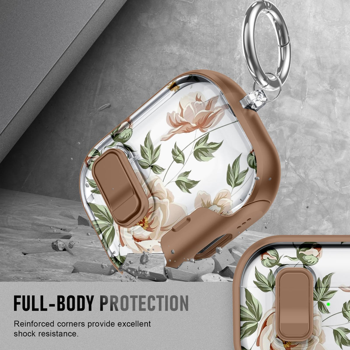 Maxjoy AirPods Pro 3 case with keychain for easy portability