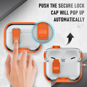 Maxjoy AirPods Pro 3 Case orange cleaner kit demonstrates on-the-go cleaning