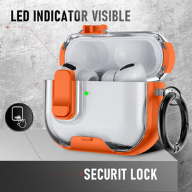 Maxjoy AirPods Pro 3 Case orange dustproof design keeps ports clean