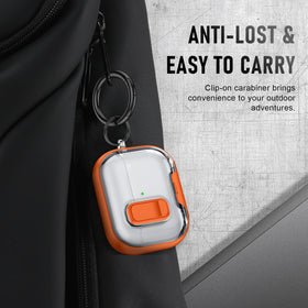 Maxjoy AirPods Pro 3 Case orange with keychain for portable carrying