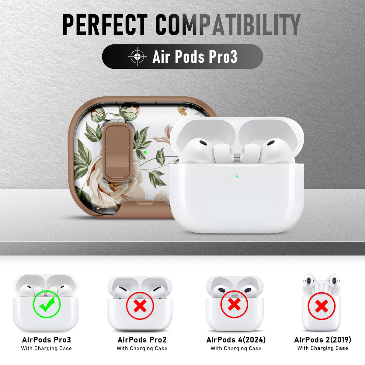 Maxjoy AirPods Pro 3 soft silicone cover shows a clear, protective shell
