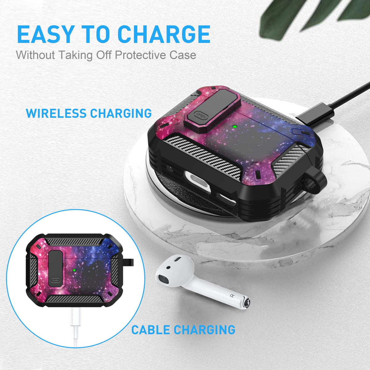 Anti-slip finish on Maxjoy AirPods Pro case improves grip