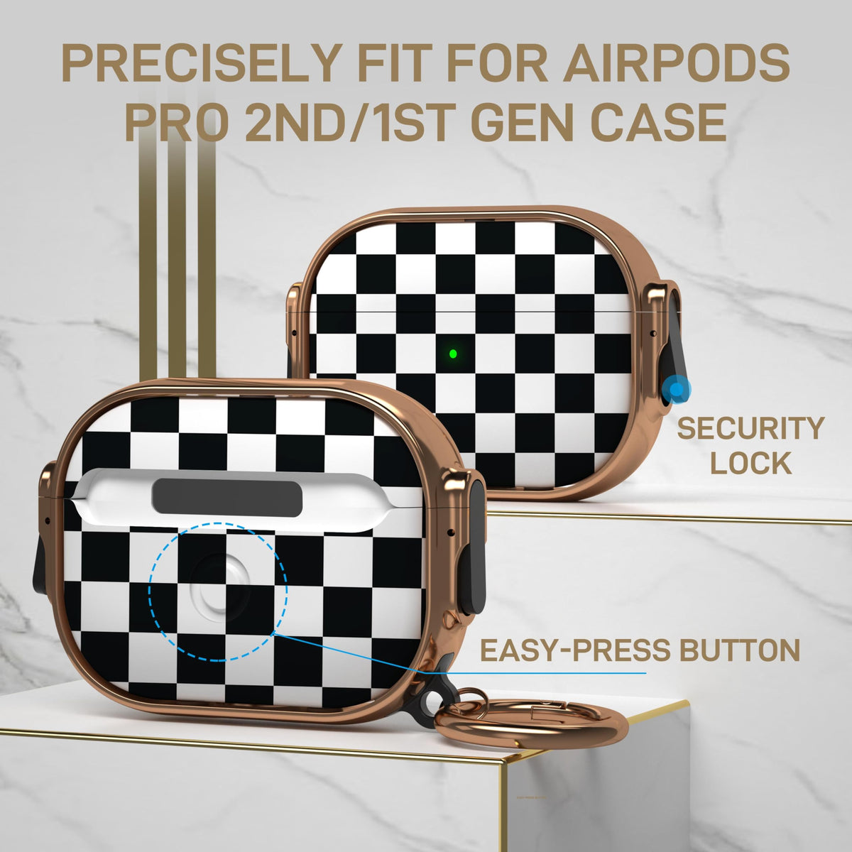 Maxjoy AirPods Pro case lock with carabiner for secure transport